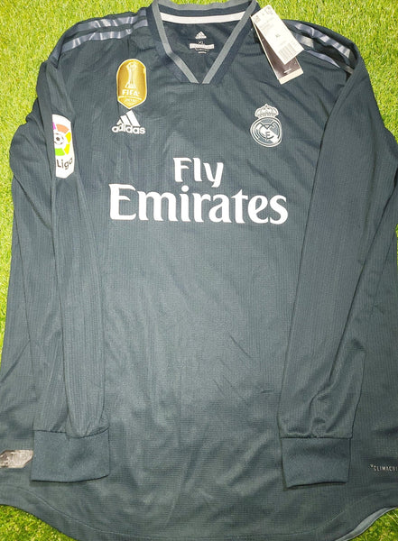 Ramos Real Madrid 2018 2019 Black Away CLIMACHILL PLAYER ISSUE Jersey Shirt Camiseta BNWT XL SKU# DQ0868 foreversoccerjerseys