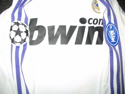 Raul Real Madrid 2007 2008 UEFA Long Sleeve Jersey Shirt Camista Trikot - foreversoccerjerseys
