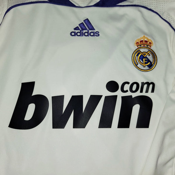 Raul Real Madrid 2007 2008 UEFA Long Sleeve Jersey Shirt Camista Trikot L SKU# 697316 foreversoccerjerseys