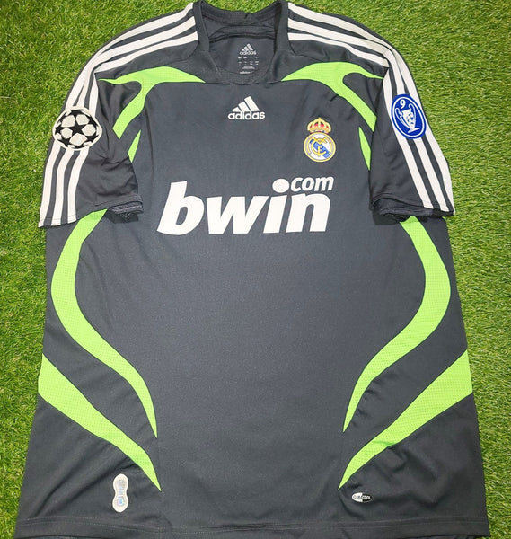 Raul Real Madrid 2007 2008 UEFA Third Black Jersey Shirt Camista Trikot SKU# 697225 foreversoccerjerseys