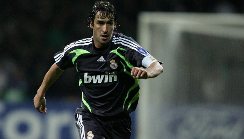 Raul Real Madrid 2007 2008 UEFA Third Black Jersey Shirt Camista Trikot SKU# 697225 foreversoccerjerseys