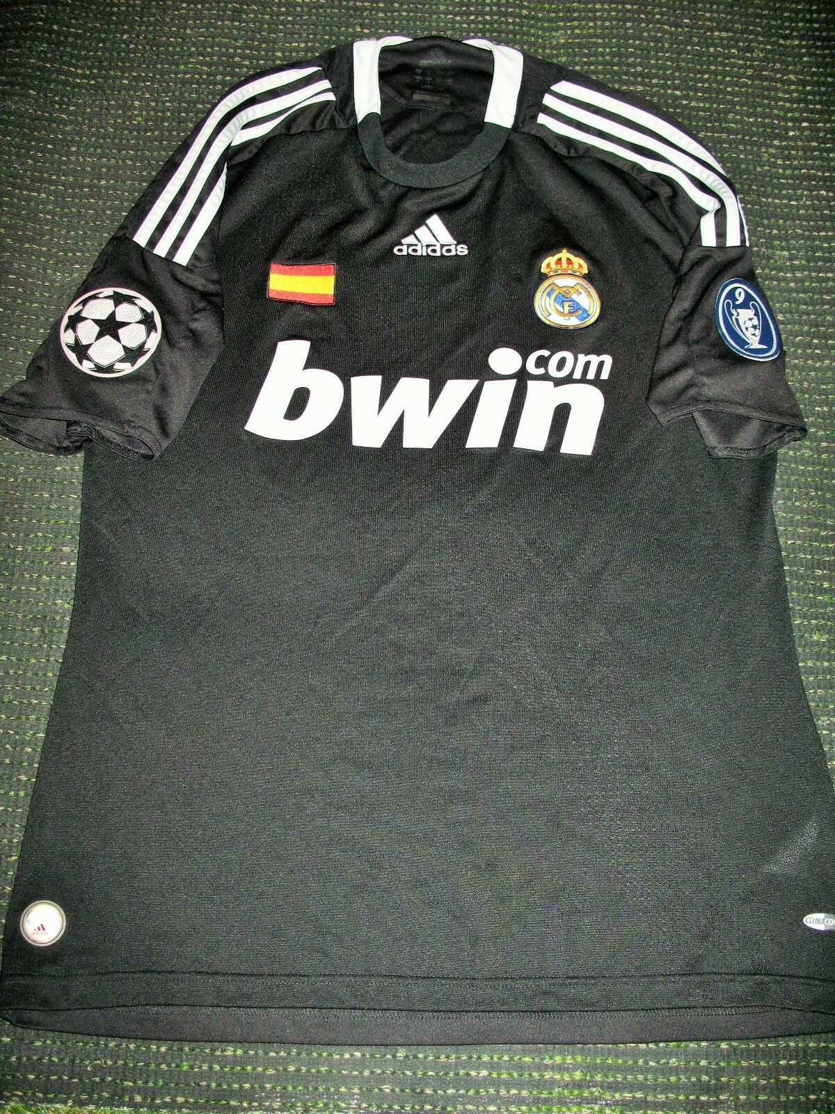 Raul Real Madrid 2008 2009 UEFA Black Jersey Shirt Camiseta Maglia M - foreversoccerjerseys