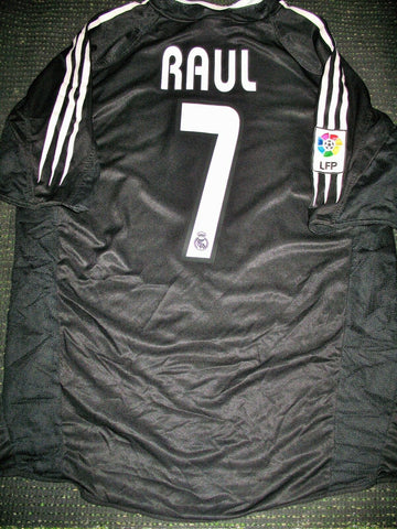 Raul Real Madrid Black 2004 2005 Jersey Camiseta Trikot Shirt L - foreversoccerjerseys