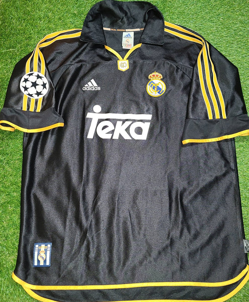 Raul Real Madrid Black Away UEFA FINAL 1999 2000 Jersey Shirt Camiseta Maglia L foreversoccerjerseys