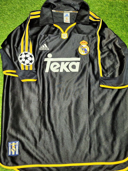 Raul Real Madrid Black Away UEFA FINAL 1999 2000 Soccer Jersey XL Adidas