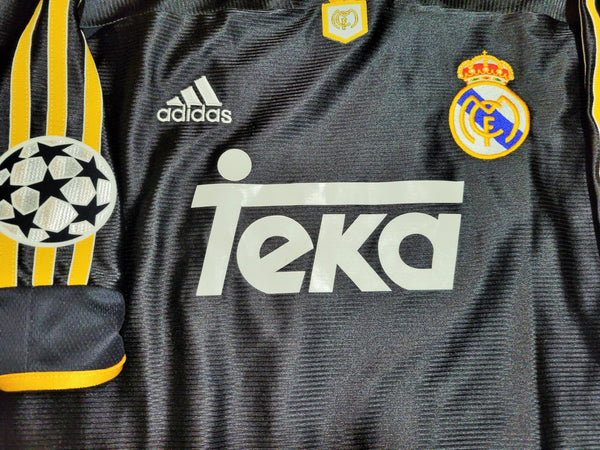 Raul Real Madrid Black Away UEFA FINAL 1999 2000 Soccer Jersey XL Adidas