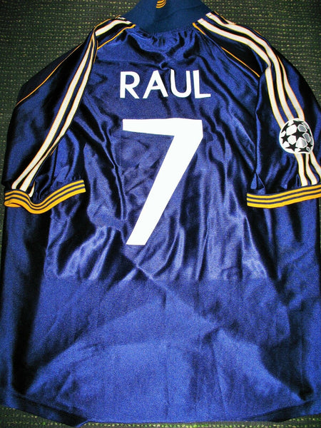 Raul Real Madrid Jersey 1998 1999 UEFA Shirt Camiseta Maglia L - foreversoccerjerseys