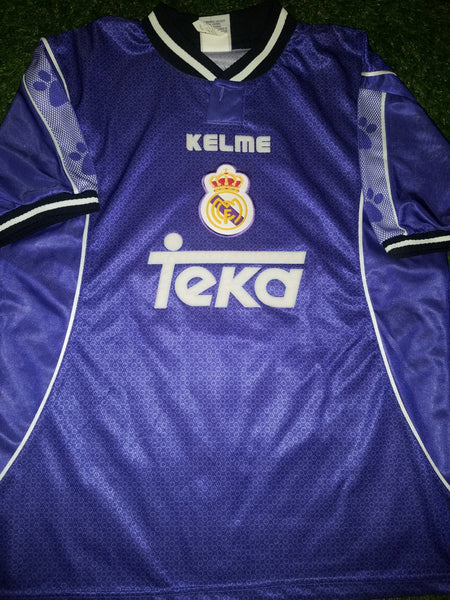 Raul Real Madrid Kelme 1997 1998 Away Purple Jersey Camiseta Trikot Shirt M foreversoccerjerseys