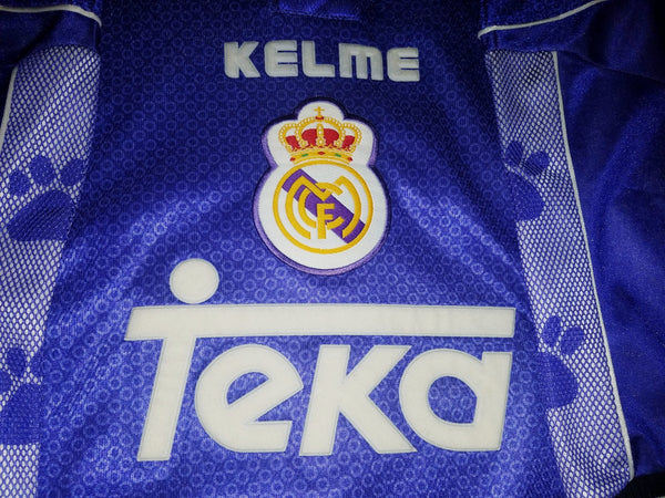 Raul Real Madrid Kelme 1997 1998 Away Purple Jersey Camiseta Trikot Shirt XL foreversoccerjerseys