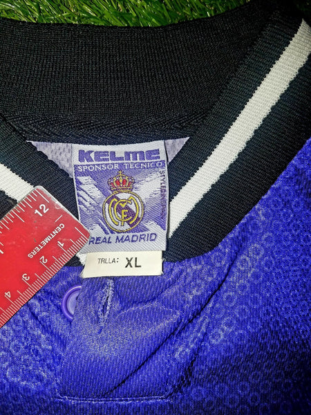 Raul Real Madrid Kelme 1997 1998 Away Purple Jersey Camiseta Trikot Shirt XL foreversoccerjerseys