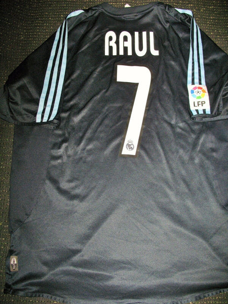Raul Real Madrid Navy Jersey 2003 2004 Camiseta Trikot Maglia Shirt L - foreversoccerjerseys