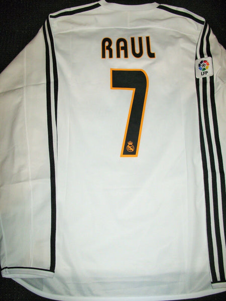 Raul Real Madrid Player Issue 2003 2004 Long Sleeve Jersey Camiseta Shirt - foreversoccerjerseys