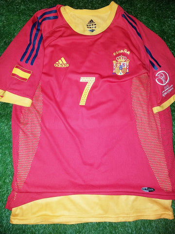 Raul Spain 2002 WORLD CUP PLAYER ISSUE Jersey Shirt Camiseta Espana L foreversoccerjerseys