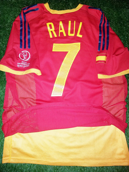 Raul Spain 2002 WORLD CUP PLAYER ISSUE Jersey Shirt Camiseta Espana L foreversoccerjerseys