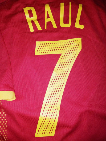 Raul Spain 2002 WORLD CUP PLAYER ISSUE Jersey Shirt Camiseta Espana L foreversoccerjerseys