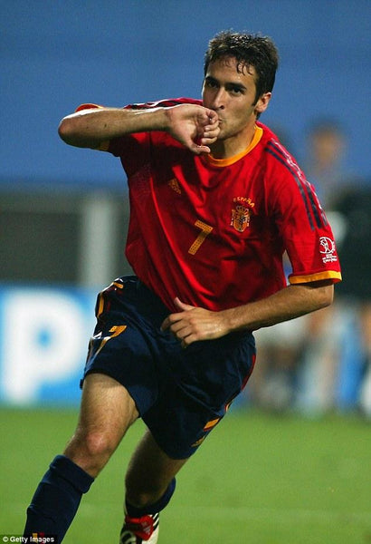 Raul Spain 2002 WORLD CUP PLAYER ISSUE Jersey Shirt Camiseta Espana L foreversoccerjerseys