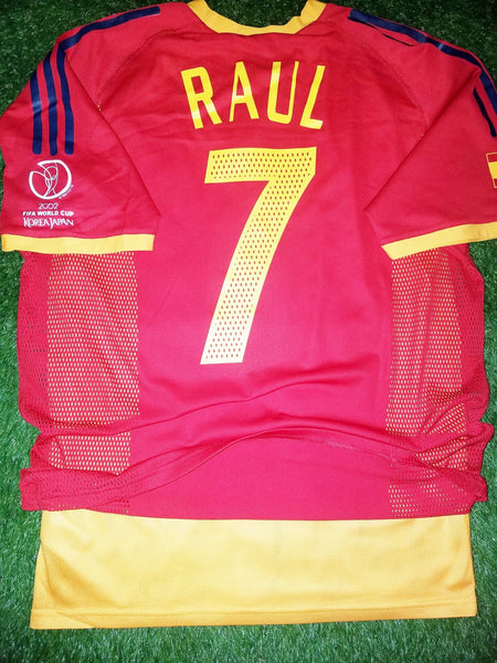 Raul Spain 2002 WORLD CUP PLAYER ISSUE Jersey Shirt Camiseta Espana M foreversoccerjerseys
