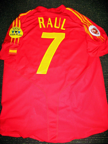 Raul Spain PLAYER ISSUE 2004 EURO Jersey Camiseta Espana Shirt Trikot L - foreversoccerjerseys