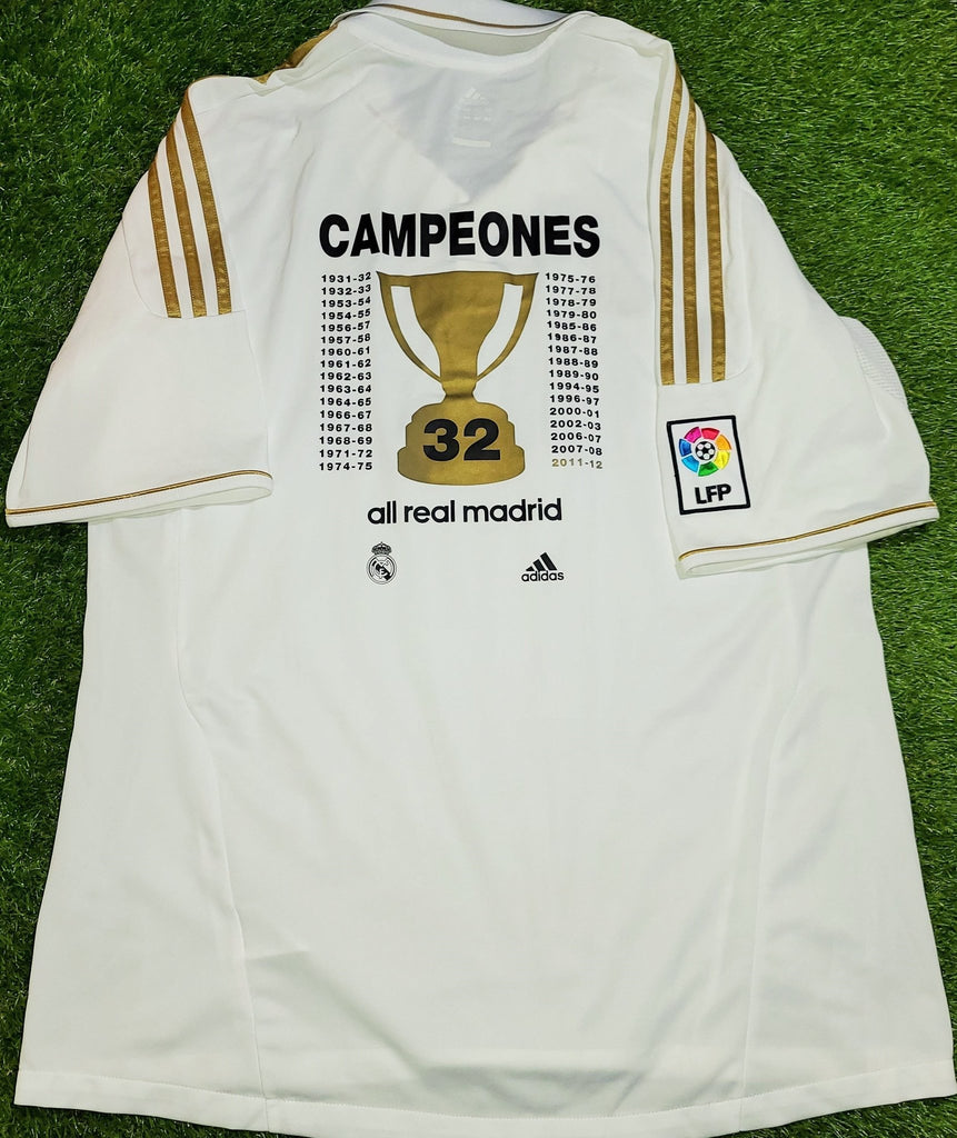Real Madrid 2011 2012 LA LIGA CHAMPIONS Home Jersey Shirt Camiseta XL SKU# V13659 foreversoccerjerseys