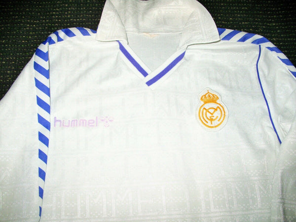 Real Madrid Hummel 1988 1989 1990 Jersey Camiseta Shirt L - foreversoccerjerseys