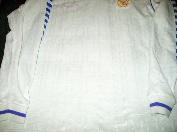 Real Madrid Hummel 1988 1989 1990 Jersey Camiseta Shirt L - foreversoccerjerseys