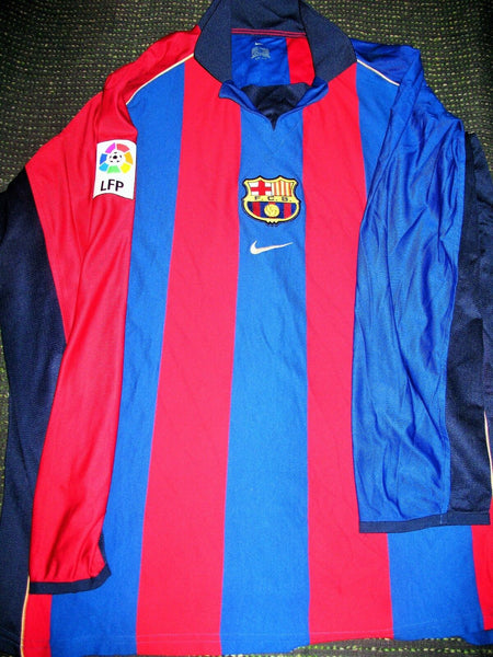 Reiziger Barcelona 2001 2002 MATCH WORN Jersey Shirt Camiseta L - foreversoccerjerseys