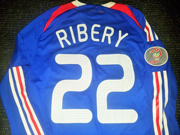 Ribery France 2007 MATCH WORN EURO CUP QUALIFIERS Long Sleeve Jersey Maillot Shirt M - foreversoccerjerseys