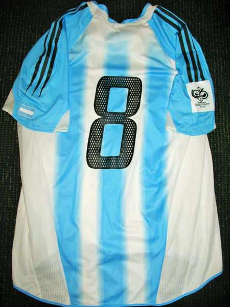Riquelme Argentina 2005 MATCH WORN Jersey Boca Juniors Shirt Camiseta L - foreversoccerjerseys
