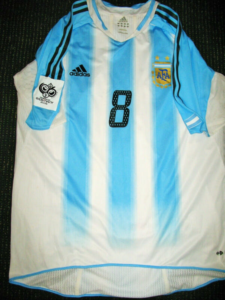 Riquelme Argentina 2005 MATCH WORN Jersey Boca Juniors Shirt Camiseta L - foreversoccerjerseys
