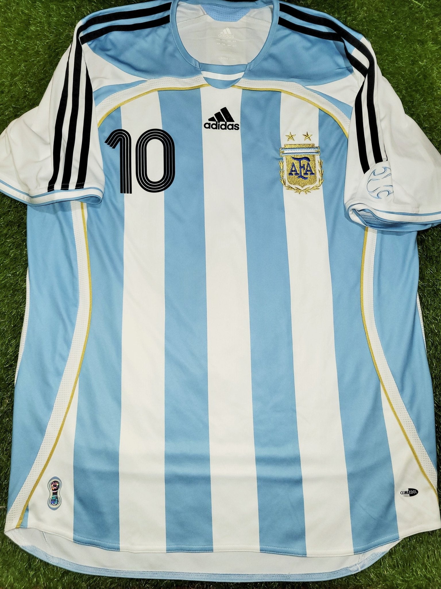 Riquelme Argentina 2006 2007 COPA AMERICA Home Adidas Jersey Shirt Camiseta L SKU# 739802 AZB001 foreversoccerjerseys