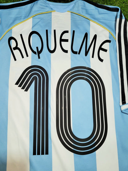 Riquelme Argentina 2006 2007 COPA AMERICA Home Adidas Jersey Shirt Camiseta L SKU# 739802 AZB001 foreversoccerjerseys