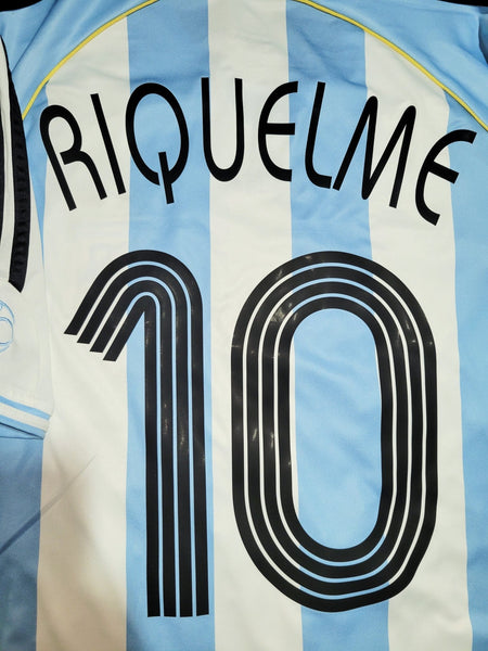 Riquelme Argentina 2006 WORLD CUP Soccer Jersey M SKU# 739802 AZB001 Adidas