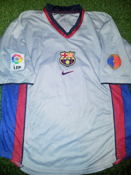 Rivaldo Barcelona 1999 2000 Centenary Grey Jersey Shirt Camiseta L foreversoccerjerseys