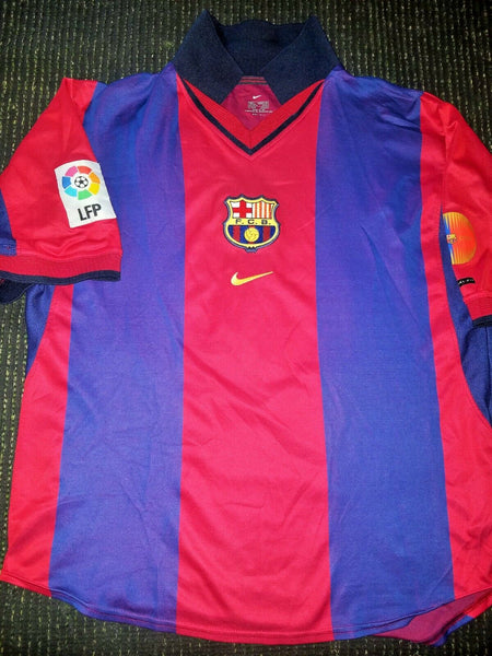 Rivaldo Barcelona 2000 2001 Centenary Jersey Shirt Camiseta Maglia L - foreversoccerjerseys