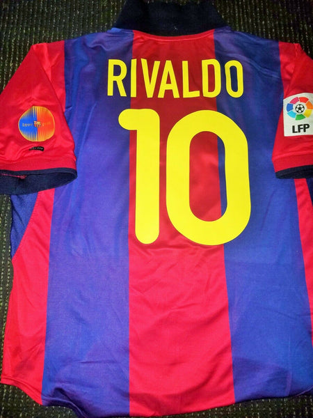 Rivaldo Barcelona 2000 2001 Centenary Jersey Shirt Camiseta Maglia L - foreversoccerjerseys