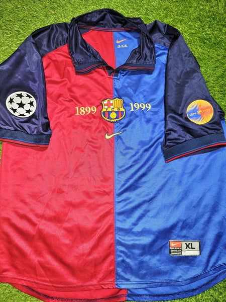 Rivaldo Barcelona Centenary 1999 2000 Soccer Jersey Shirt XL Nike