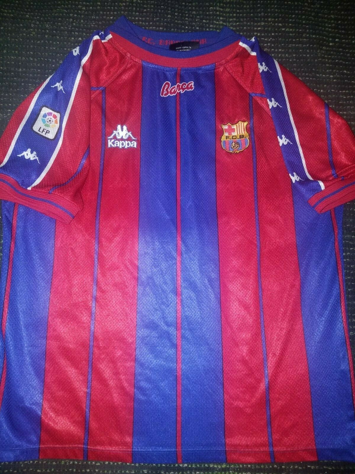 Rivaldo Kappa Barcelona PLAYER ISSUE 1997 1998 Jersey Shirt Camiseta M - foreversoccerjerseys