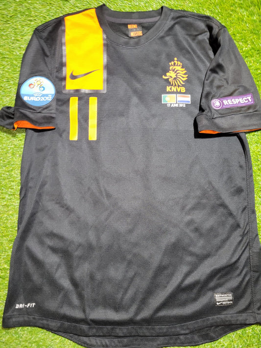 Robben Netherlands Holland 2012 EURO CUP Soccer Away Jersey Shirt L SKU# 447290-010 NIKE