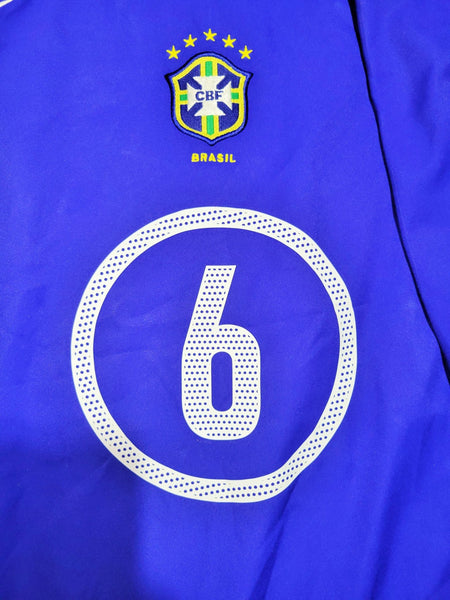Roberto Carlos Nike Brazil 2004 2005 CONFEDERATIONS CUP Away Jersey Shirt Camiseta L SKU# 116601 Nike