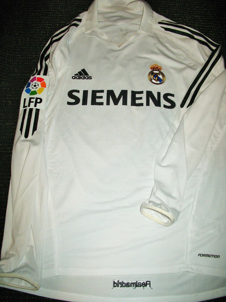 Robinho Real Madrid MATCH WORN 2005 2006 Long Sleeve Jersey Shirt Camiseta L - foreversoccerjerseys