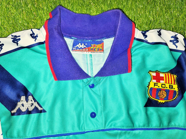 Romario Kappa Barcelona UEFA Champions League 1994 1995 Away Green Jersey Shirt Camiseta L foreversoccerjerseys