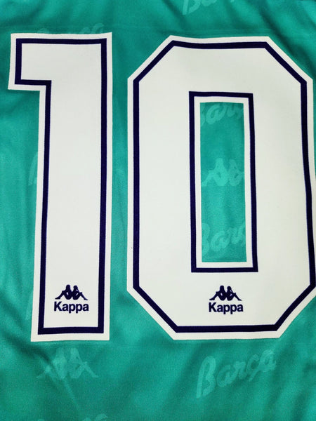 Romario Kappa Barcelona UEFA Champions League 1994 1995 Away Green Jersey Shirt Camiseta L foreversoccerjerseys