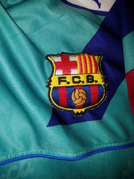 Romario Kappa Barcelona UEFA Champions League 1994 1995 Away Green Jersey Shirt Camiseta XL foreversoccerjerseys