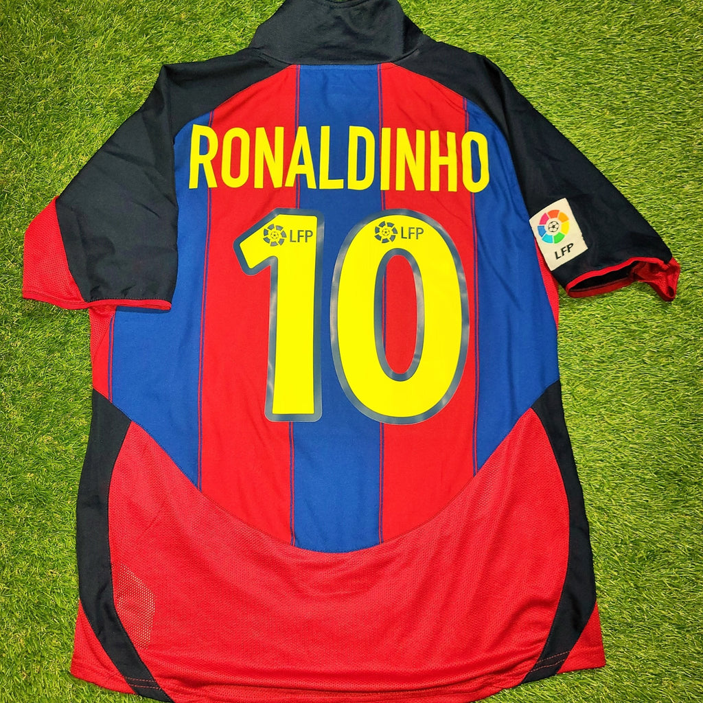 Ronaldinho Barcelona 2003 2004 DEBUT SEASON Home Jersey Shirt Camiseta M SKU# 112586 foreversoccerjerseys