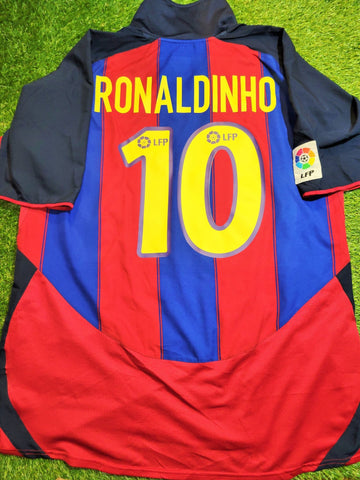 Ronaldinho Barcelona 2003 2004 DEBUT SEASON Home Jersey Shirt Camiseta XL SKU# 112586 foreversoccerjerseys