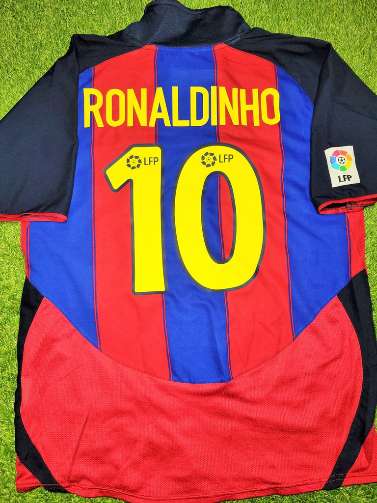 Ronaldinho Barcelona 2003 2004 DEBUT SEASON Soccer Jersey Shirt L SKU# 112586 Nike