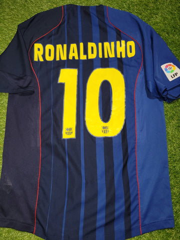 Ronaldinho Barcelona 2004 2005 Away Soccer Jersey Shirt M Nike
