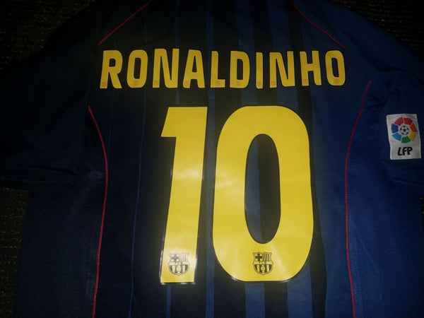 Ronaldinho Barcelona 2004 2005 Blue Jersey Shirt Camiseta L - foreversoccerjerseys
