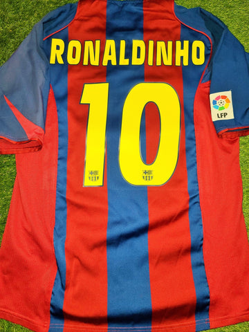 Ronaldinho Barcelona 2004 2005 Home Jersey Shirt Camiseta L SKU# 118861 foreversoccerjerseys