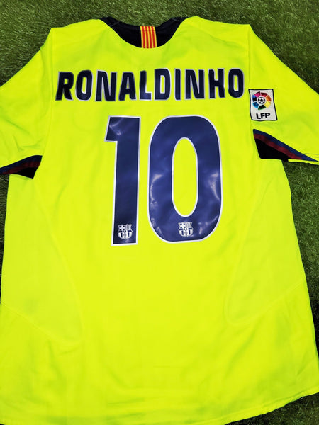 Ronaldinho Barcelona 2005 2006 Away Soccer Jersey Shirt M SKU# S6DHA 195971 Nike